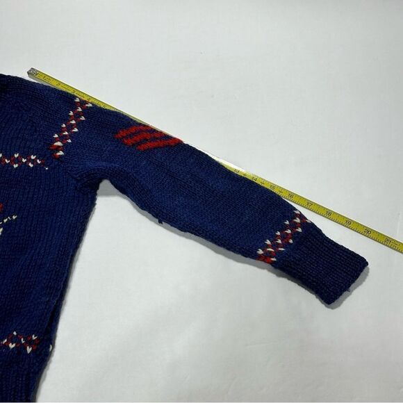 Vintage Children’s Knit Sweaters 2 Homemade Sweaters Ducks Soldiers - Picture 14 of 16